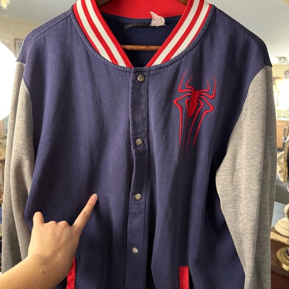 Marvel Spider-Man Snap Front Varsity Style Jacket Mens - Picture 5 of 8